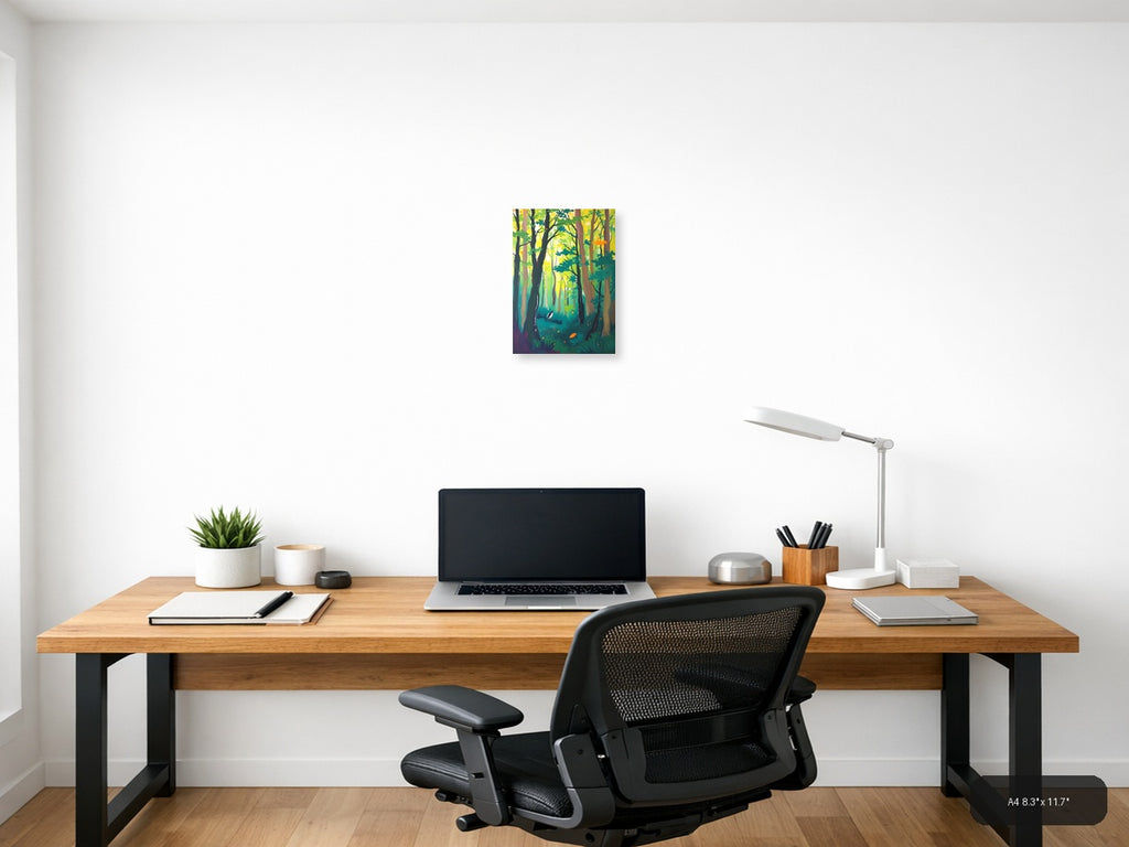 Forest Canopy Abstract Landscape Wall Art — A4 / Office