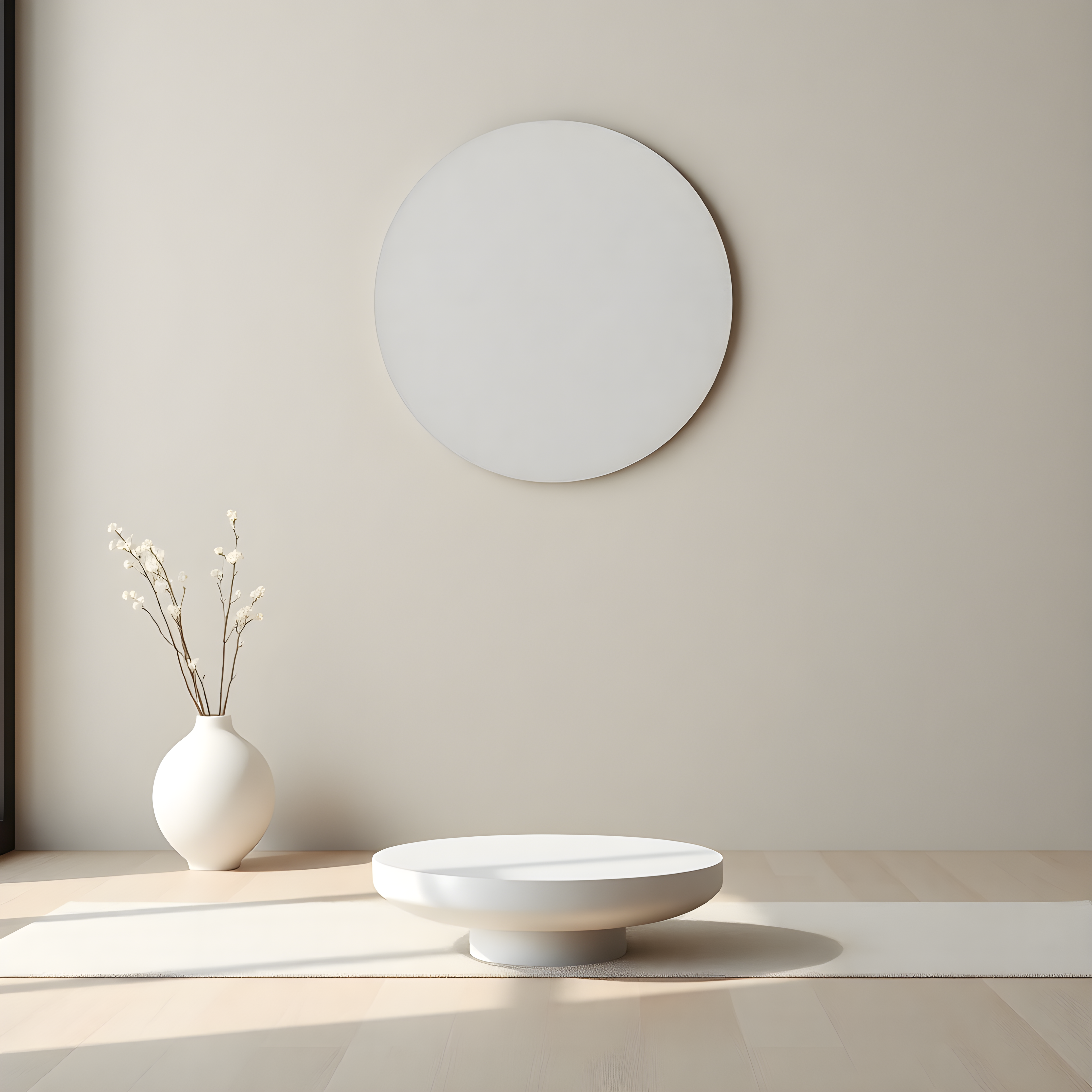 Minimalist Circle Mirror Reflection Wall Art