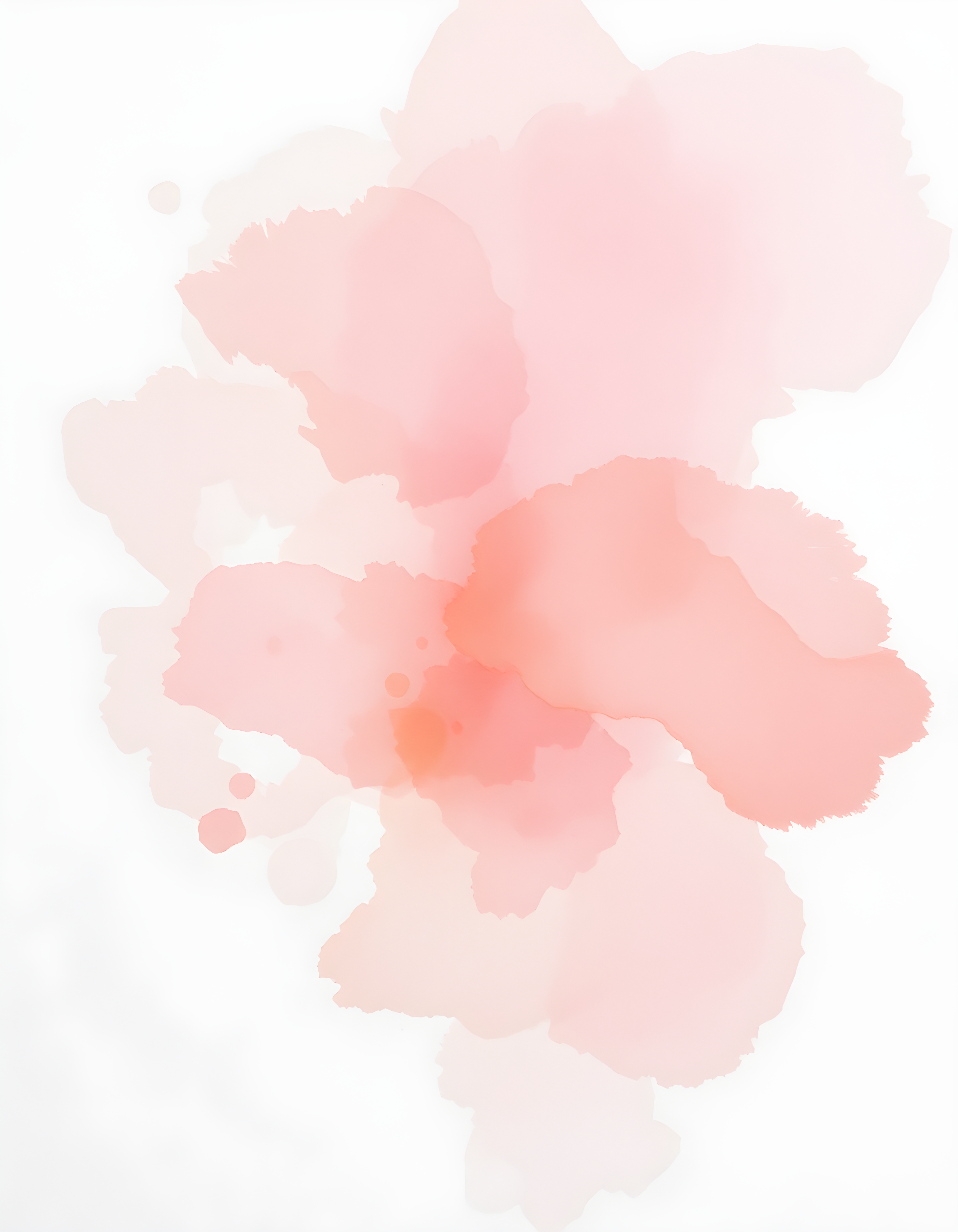 Soft Coral Watercolor Abstract Blooms Wall Art