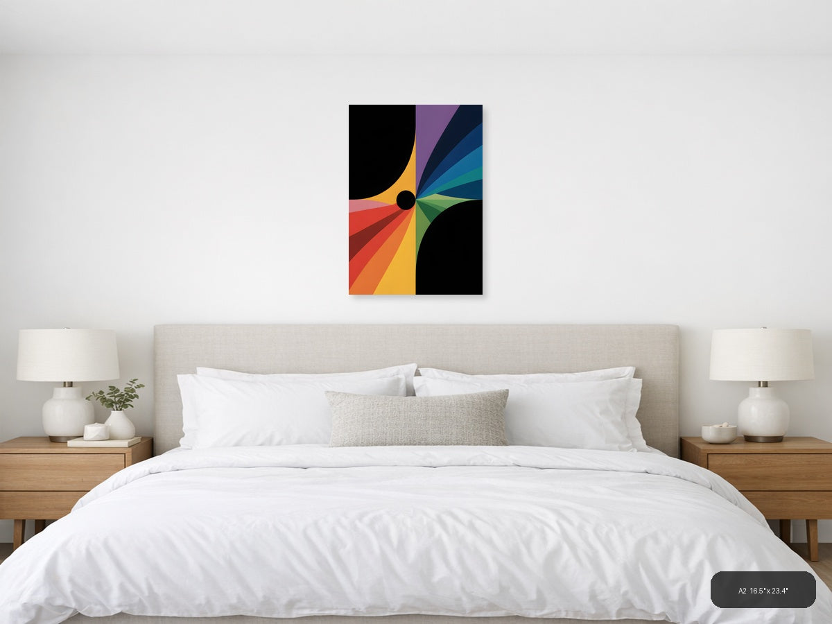 Colorful Radial Spectrum Circle Photography Wall Art — A2 / Bedroom