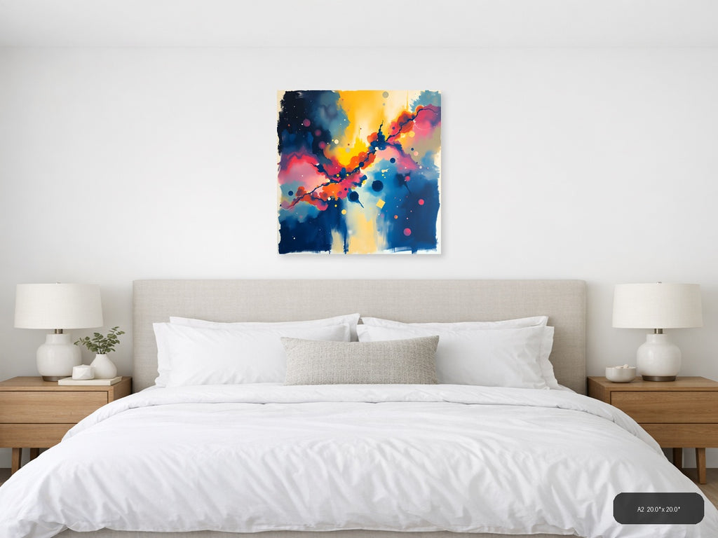 Vibrant Abstract Energy Flow Modern Wall Art — A2 / Bedroom