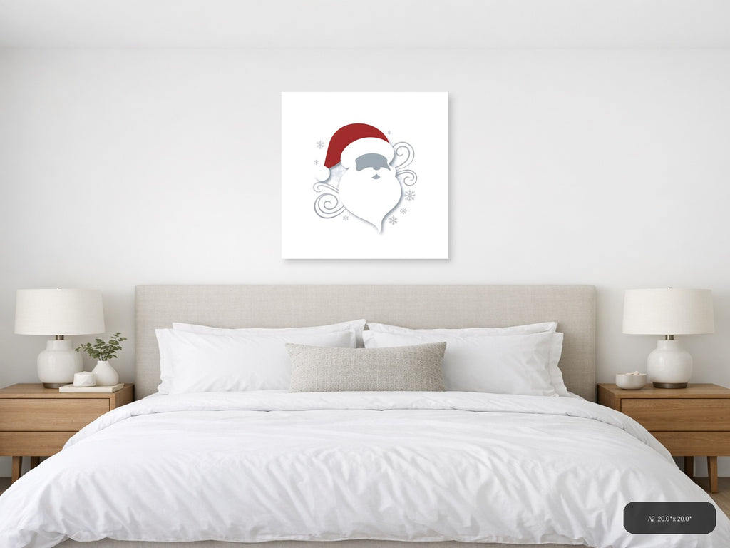 Minimalist Santa Claus with Snowflakes Wall Art — A2 / Bedroom