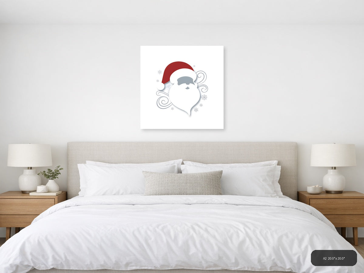 Minimalist Santa Claus with Snowflakes Wall Art — A2 / Bedroom