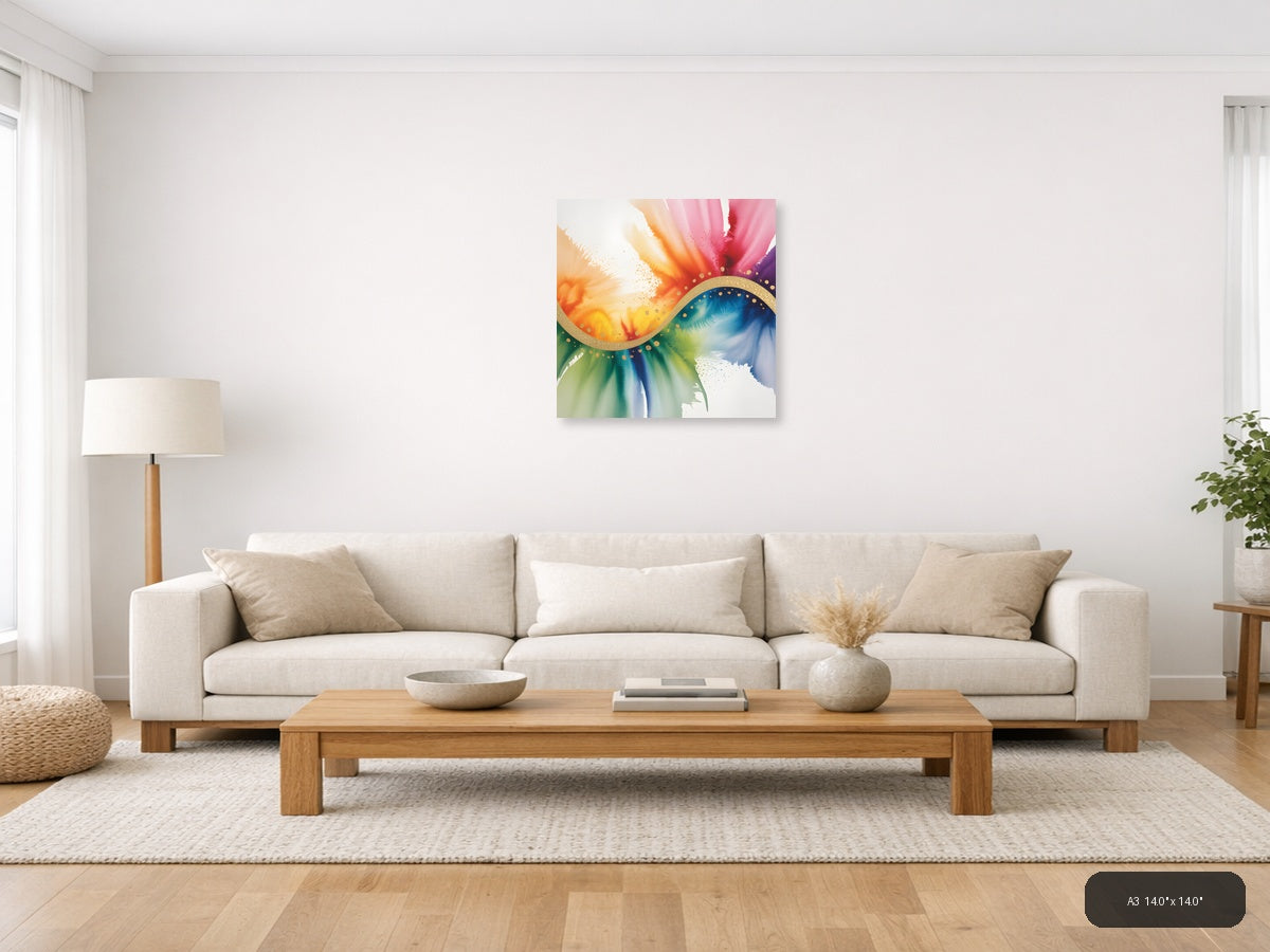 Colorful Watercolor Infinity Symbol Abstract Wall Art — A3 / Living Room