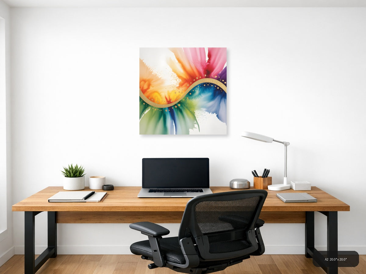 Colorful Watercolor Infinity Symbol Abstract Wall Art — A2 / Office