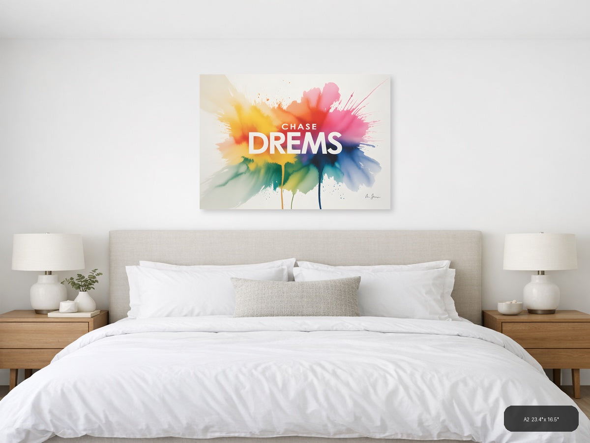 Chase Dreams Watercolor Flower Wall Art — A2 / Bedroom