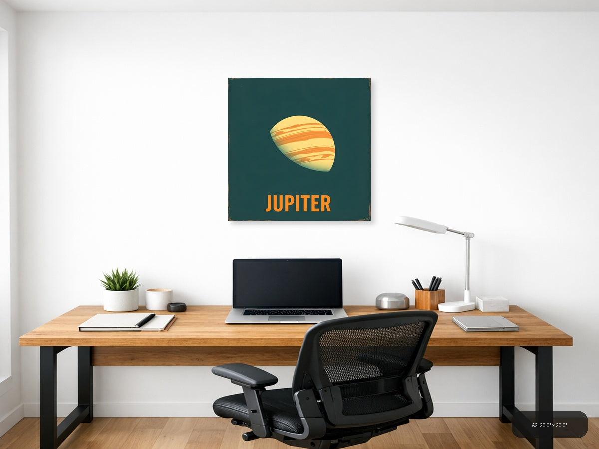 Jupiter Planet Vintage Retro Art - Space Wall Art — A2 / Office