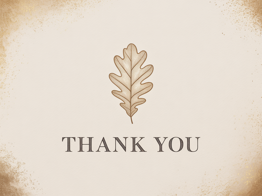 Thank You Oak Leaf Typography Wall Art