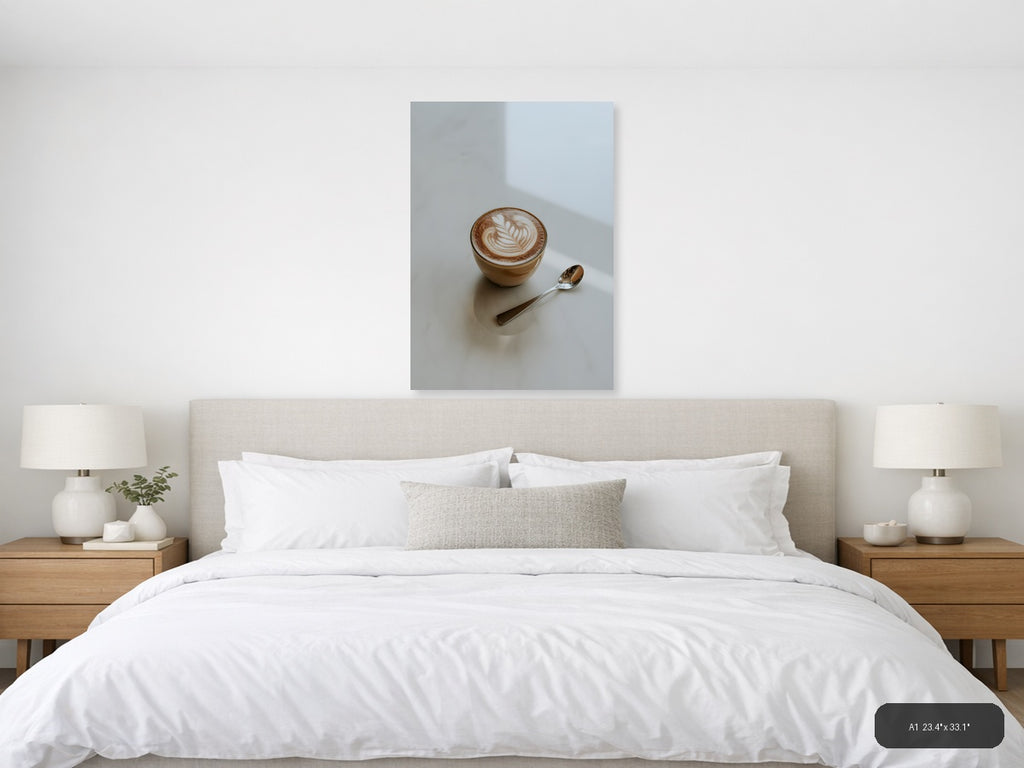 Minimalist Coffee Latte Art Wall Art — A1 / Bedroom