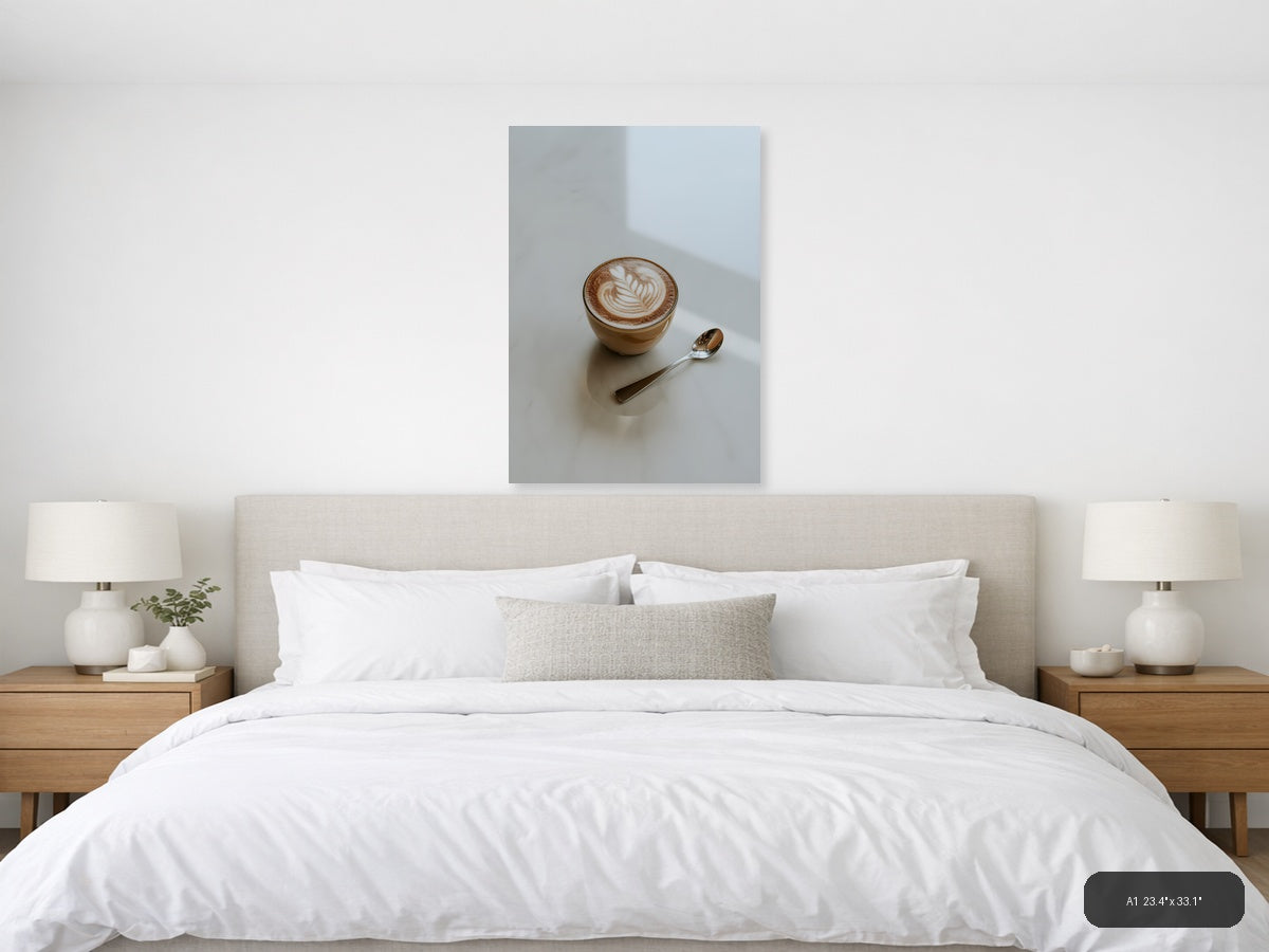 Minimalist Coffee Latte Art Wall Art — A1 / Bedroom